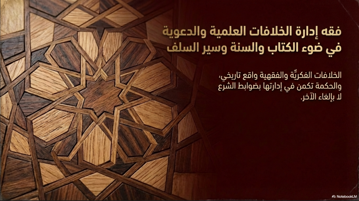 فقه إدارة الخلافات العلمية والدعوية في ضوء الكتاب والسنة وسير السلف